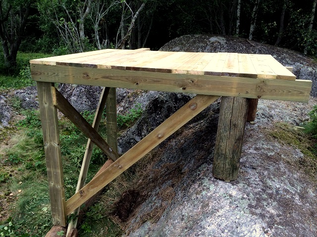 En plattform klar efter första dagen.