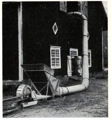 Injektor. Fläkt med injektor för transport av hö och helsäd.